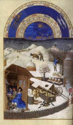 Limbourg brothers, month of February, Les tre Riches Heures du Duc du Berry, 1412