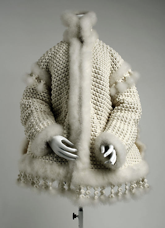 latvian feather short coat made of feathers, poss swan down, 1860c, met NY