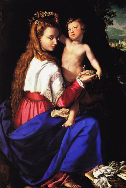 A.Allori,madonna incoronata da bambin gesu, 1590,Palazzo Pitti FI