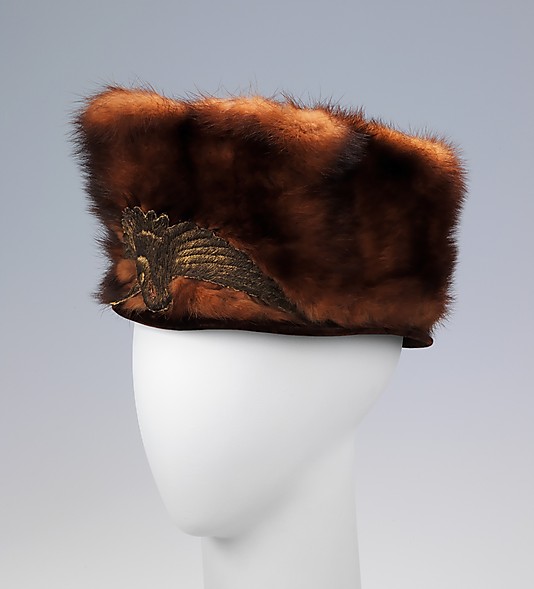 toque, fur, 1912-18, met ny