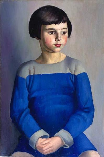 Bernard Meninsky,child in blue,1918,pc