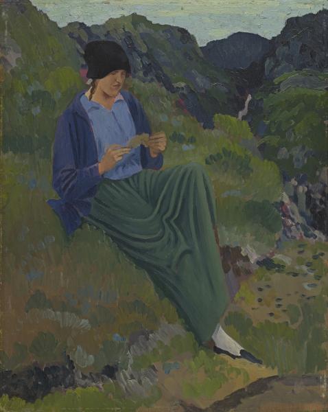 Derwent Lees,girl in black hat,1912,NGVictoria