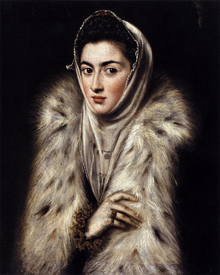 El Greco. (The lady in a fur wrap), 1580 Glasgow mus e galls.