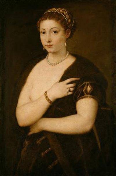 Tiziano, ragazza con soprabito pelliccia,1535,KM Vienna